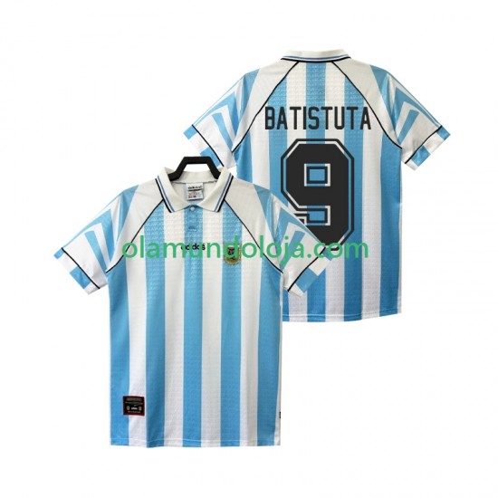 Camisola Argentina BATISTUTA 9 1996 1997 Retro Homem Equipamento Primeiro Manga Curta